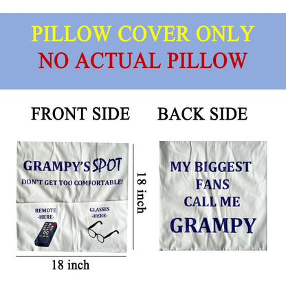 Gifts for Grampy Grandpa Gifts, 2-Pocket 2-Sided Grampy Pillow Covers 18x18 Inch, Father’s Day Birthday Christmas Stocking Stuffers Thanksgiving Day Gifts