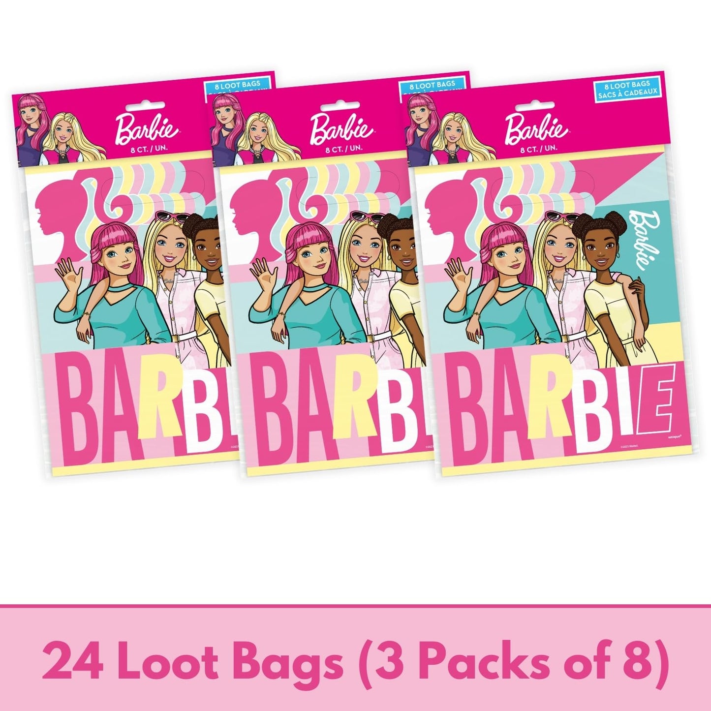 Unique Barbie Party Bags - Barbie Party Decorations - 24 Goodie Bags, Checklist - 24 Guests - Birthday Decorations
