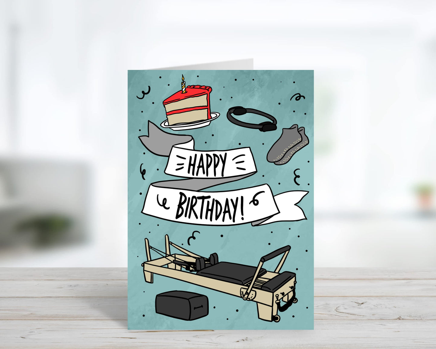 Pilates Birthday Card, Pilates Reformer Card, Pilates Gift, Gym Pilates Yoga Fitness | Pilates Inspiration and Poses