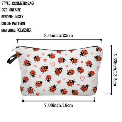 Livel lhood Ladybug Makeup Bag Cute Small Makeup Organizer Bag Travel Toiletry Zipper Pouch Love Cosmetic Bag Gift for Women