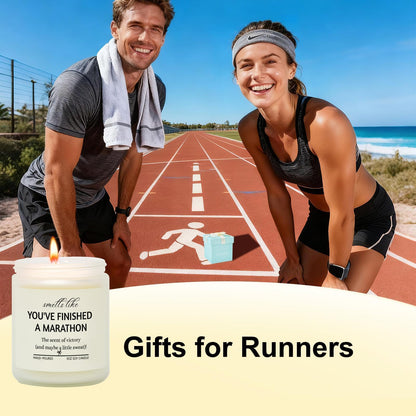 Cool Marathon Gifts for Runners Women, Half Marathon Essentials, Runner Gifts for Track and Field, Gym Gift for Women, Men, Chrismas Lavender Scented Candle with Gift Box