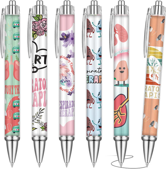 36Pcs Respiratory Therapist Ballpoint Pens Respiratory Therapist week Gifts Set Work Motivational Supplies Retractable Black Ink Ball Point Pen Fine Favors for Nurse Teacher Students Office Essentials