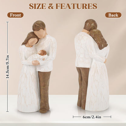 New Parents Gifts for Couples,New Mom Gifts for Women,A Family of Three Figurines Hand-Painted,Gift for First Time Mom and Dad,Parents and Baby Figurines,Moms Gift for Mother's Day
