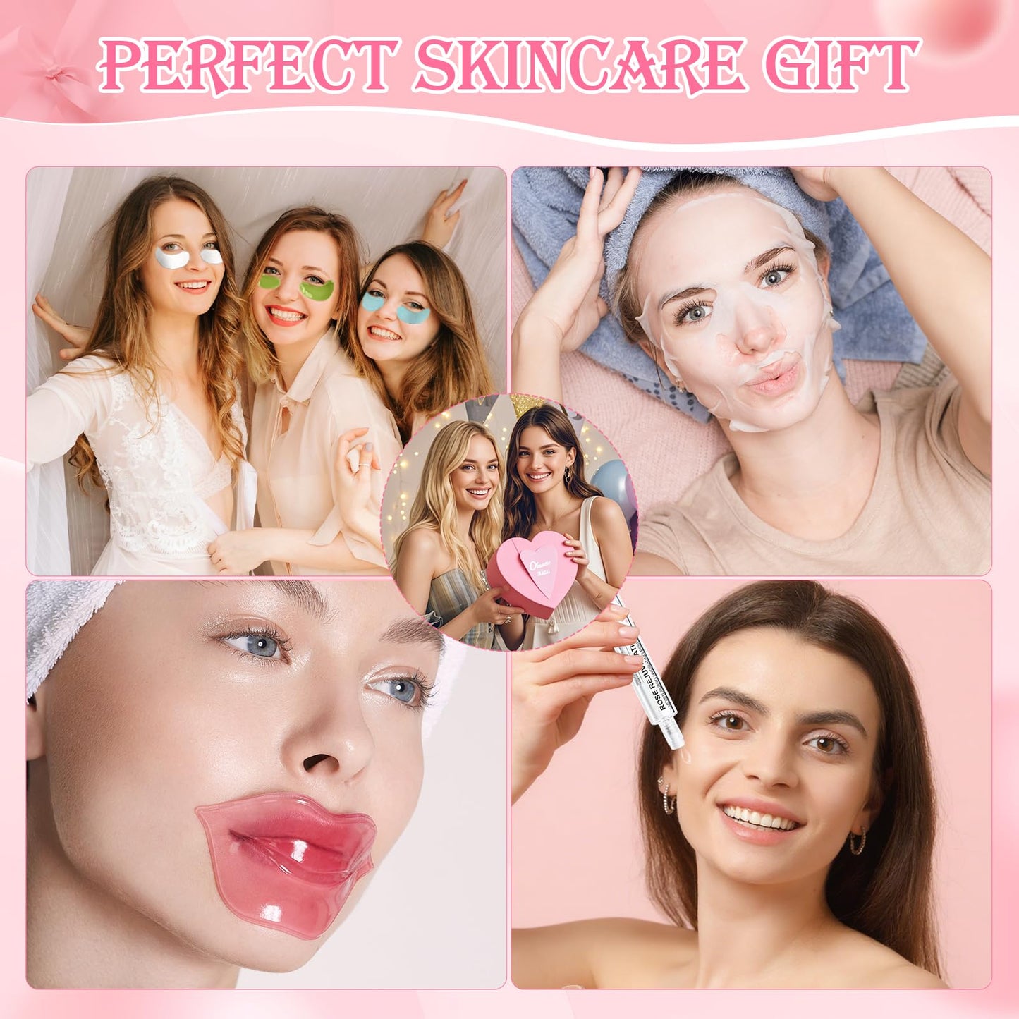 Gifts for Women Face Mask Skin Care Set 36 Pcs Teens Girl Gifts Moisturize,Hydrate Face Mask Set Spa Gift Set Self Care Valentines Mothers Day Birthday ( Face Masks, Lip & Eye Patches, Face Essense)