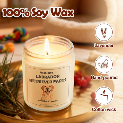 Labrador Retriever Decor, Labrador Retriever Gifts, Dog Fart Candle | Lavender Scent, Handcrafted with Natural Soy Wax