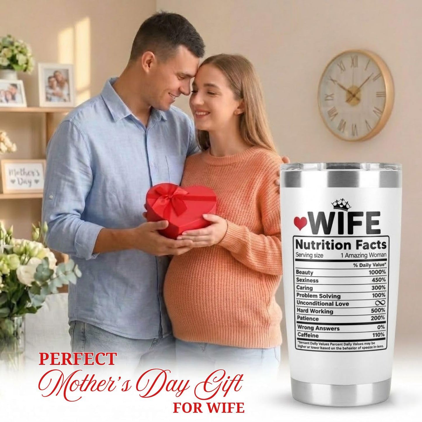 Mothers Day Gifts for Wife – I Am Not Spoiled My Husband Just Loves Me Tumbler 20Oz, Wifey Tumbler, Cool Gifts for Wives, Gift Ideas for My Wife, Birthday Present for Wife