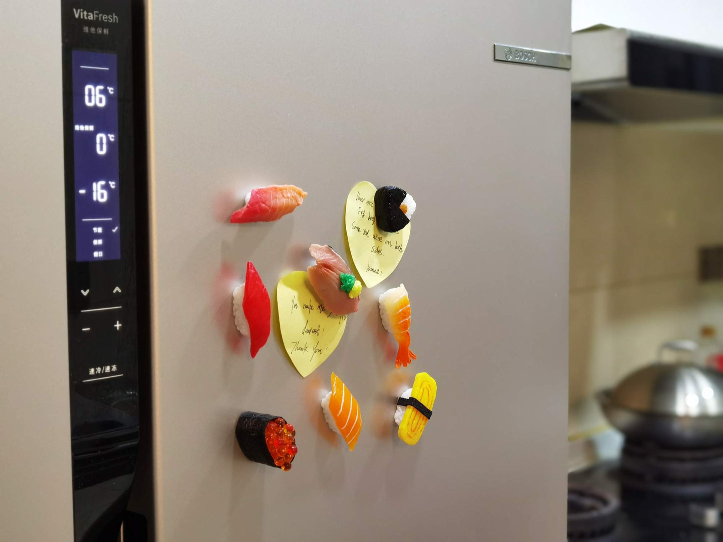 Cute Sushi Fridge Magnet Japenese Food Fun Magnets for Refrigerator Whiteboard, Fake Sushi Food Play Toys for Dollhouse Cake Kitchen Decoration Gifts(Sushi 1)
