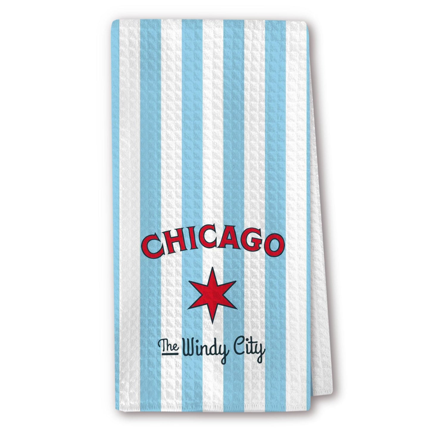 Funny Blue Striped Cute Kitchen Towels – Chicago “The Windy City” Polyester Hand Towel for Home Bars & Tea Rooms, Smart Kitchen Gifts and Housewarming Gift, Also Great as Bar Towels.16 x 24(205)