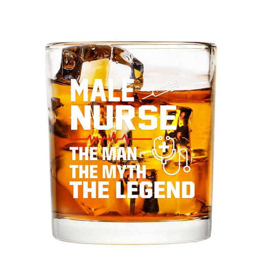 Futtumy 10Oz Male Nurse Whisky Glasses, Nurses Week Gifts for Men Male, Nurse Practitioner Nursing Student Gifts for Practitioner Graduate