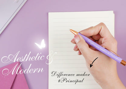 InnoBeta Principal Appreciation Gifts Ballpoint Pen Set of 4, Inspirational Pen for Women Men, Office Tools for Principals Vice Principals