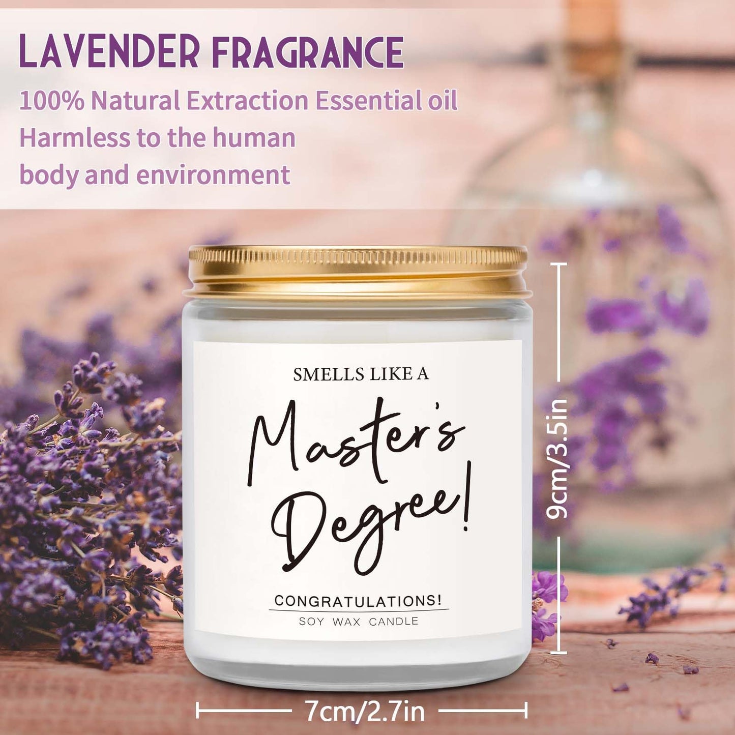 Masters Degree Graduation Gifts, Masters Graduation Candle for Her Him, Grad Gift for Women Men, Graduate Presents for Masterate Class of 2026, Lavender Scented