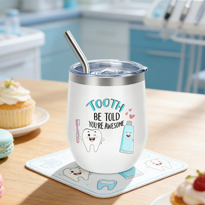 Dentist Gifts for Women Unique Dental Assistant Gifts Funny Dental Hygienist Gift Including Tumbler Mug Socks Badge Reel Holder Makeup Bag Ballpoint Pen Crochet Teeth for Birthday Christmas