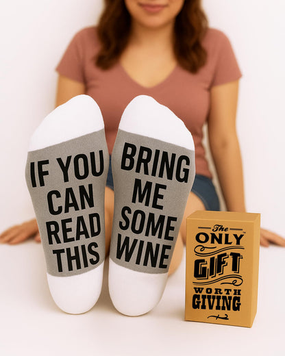 Funny Wine Socks for Women - Wine Gift for Women and Men. Soft Cotton Material for All-Day Comfort - Ideal for Birthdays, Holiday Presents, Party Favors