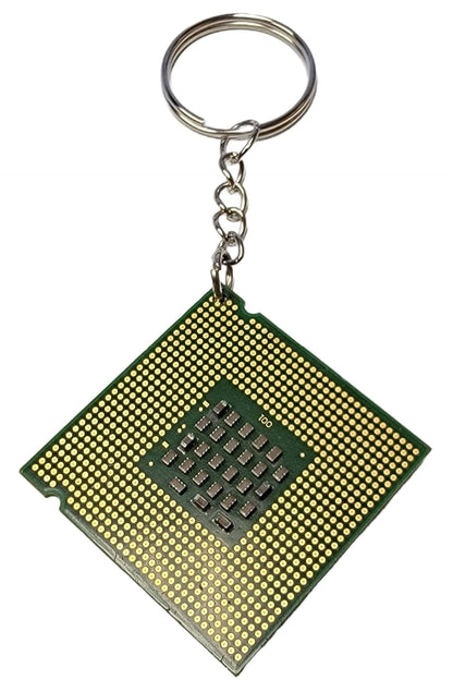 The Ultimate Geek Accessory - Recycled CPU Processor Keychain Made from Reclaimed Computer Parts