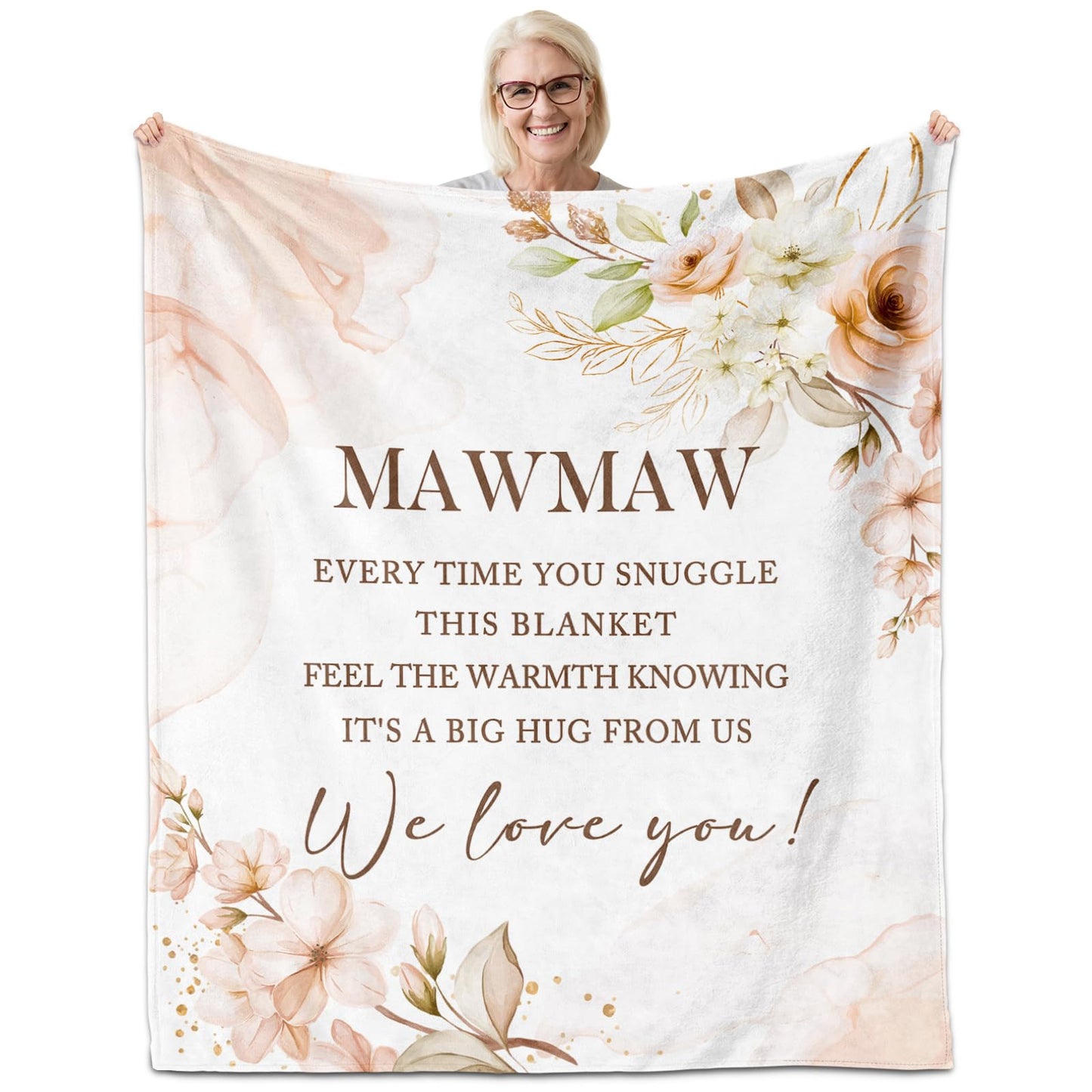 Mawmaw Gifts, Gifts for Mawmaw, Mawmaw Birthday Gifts, Mawmaw Blanket 60" x 50", Mawmaw Gifts for Grandma, Mawmaw Gifts from Grandkids, Mawmaw Gifts for Christmas/Mother's Day