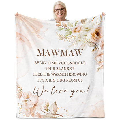 Mawmaw Gifts, Gifts for Mawmaw, Mawmaw Birthday Gifts, Mawmaw Blanket 60" x 50", Mawmaw Gifts for Grandma, Mawmaw Gifts from Grandkids, Mawmaw Gifts for Christmas/Mother's Day