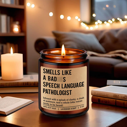 GSPY Candle, Speech Language Pathologist Gifts, SLP Gifts - Therapy Appreciation Present for Speech Therapist, Pathologist, Teacher - Mothers Day, Birthday, Graduation Ideas for SLP Student, Women