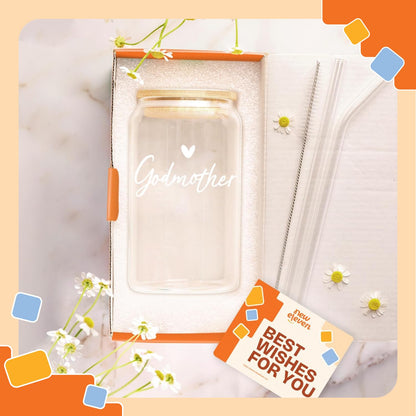 NewEleven Mother Day Gift For Godmother - Will You Be My Godmother From GodChild - Pregnancy Announcement Gifts For God Mother, Godmom, Godparents - 16 Oz Coffee Glass