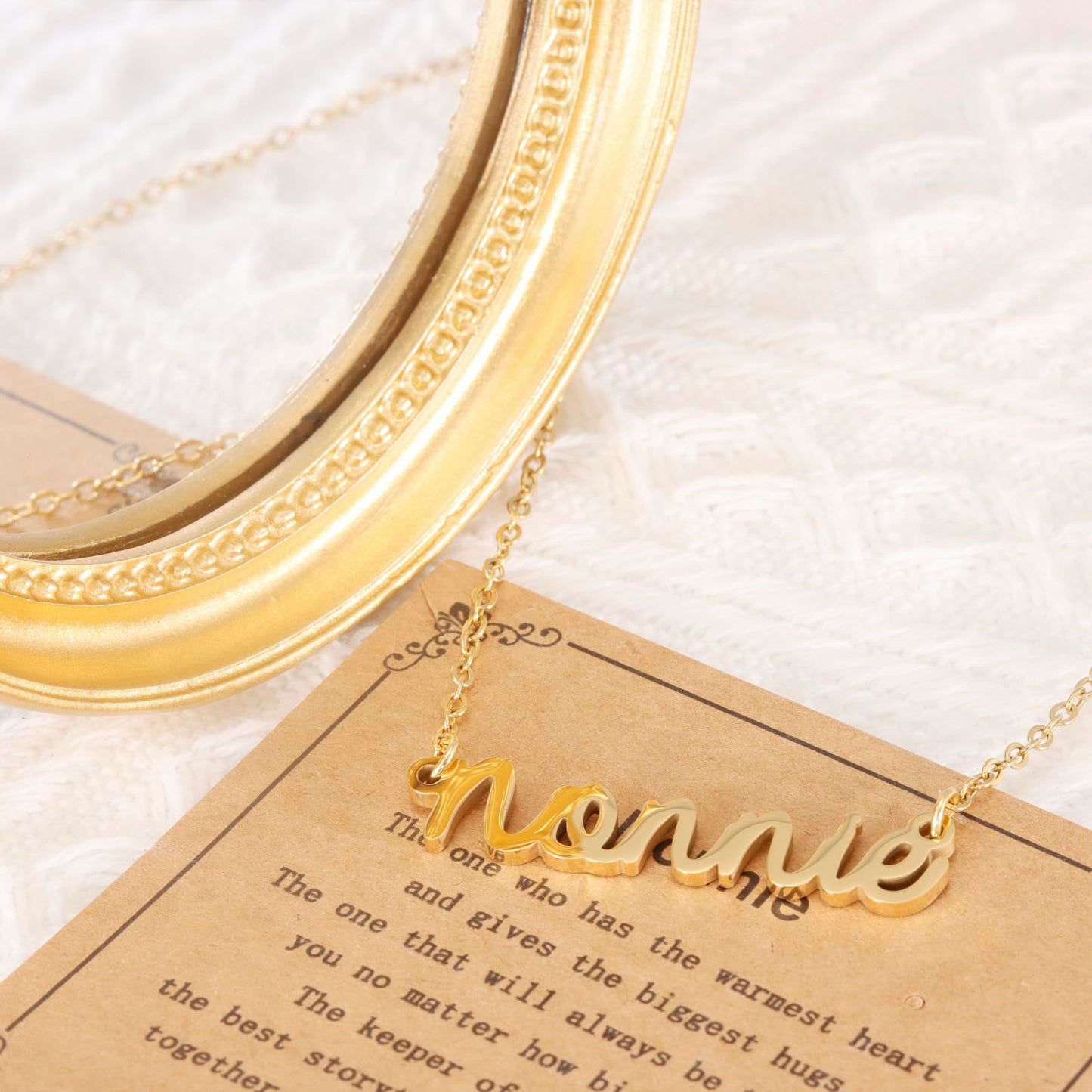 HUTIMY Nonnie Birthday Gifts for Grandma Women from Grandkids Items Personalized Best Nonnie Necklace