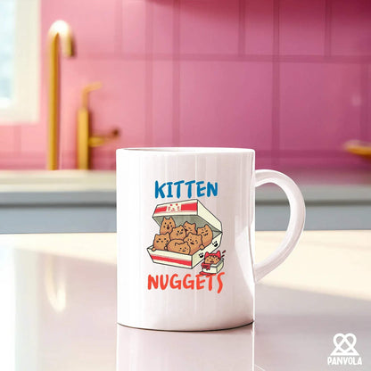 Kitten Nuggets Cat Lover Gifts Cat Mom Dad Girlfriend Boyfriend Sister Brother Novelty Drinkware Ceramic Mug 11 oz White