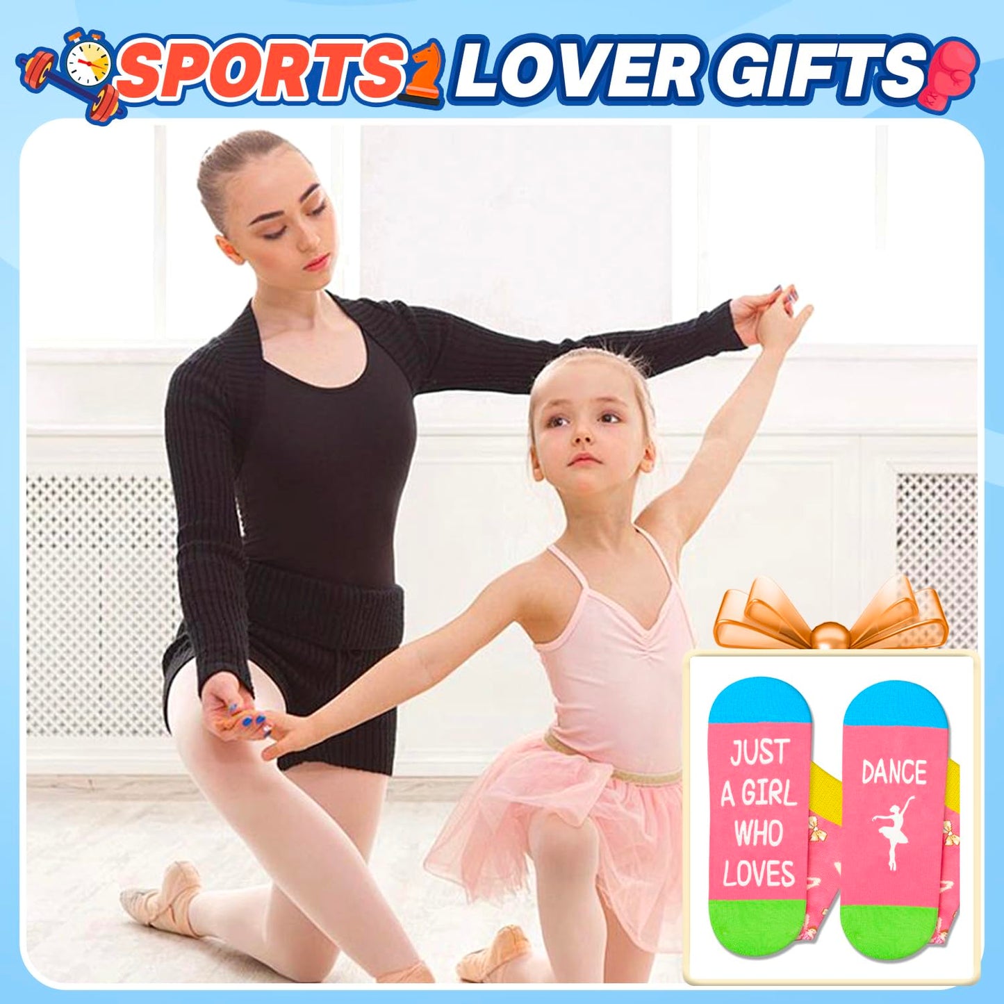HAPPYPOP Novelty Socks for Teen Kids - Gifts for Gymnasts Cheerleaders Dancers Girls Preteen