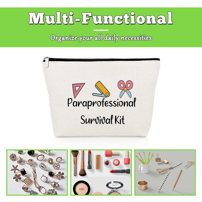 Paraprofessional Appreciation Gift 2 Pcs Makeup Bag Para Thank You Gifts for Paraeducator Teacher Assistant Travel Pouch Teachers' Day Birthday Christmas Graduation Present 2 Pack Cosmetic Bag
