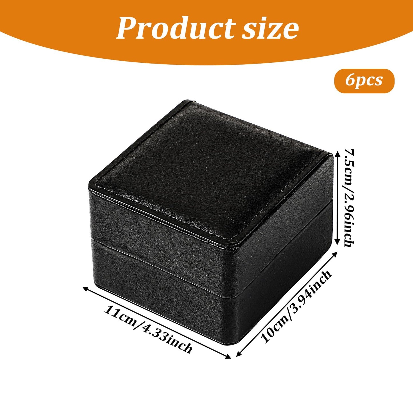 6 Pack PU Leather Single Watch Case Premium Watch Box for Men and Women with Removable Pillow Large Travel Wristwatch Display Storage Organizer Holder Gift Box