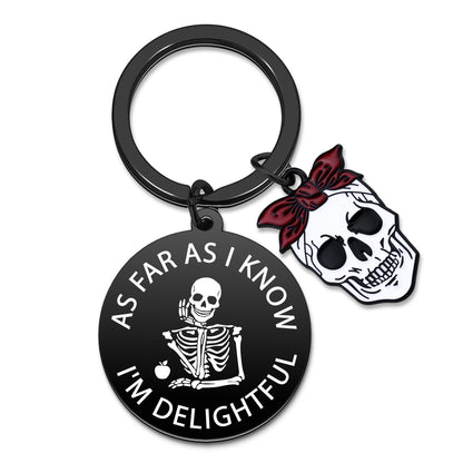 Goth Gifts for Women Gothic Keychain Skull Keychain for Teens Witchy Gifts for Women Skeleton Keychains Spooky Basket Stuffers Horror Gift for Friend Funny Halloween Keychains