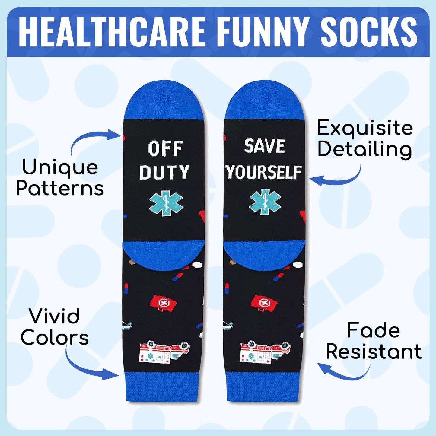 Gifts for Nurse Doctor EMT - Funny Nurse Doctor Paramedic Vet Tech Cancer Gift Socks