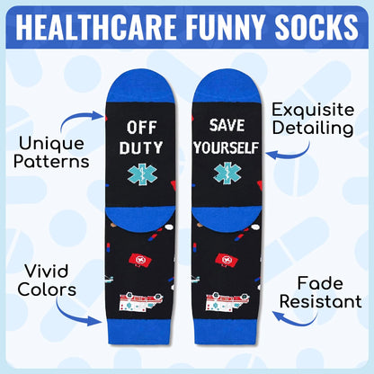 Gifts for Nurse Doctor EMT - Funny Nurse Doctor Paramedic Vet Tech Cancer Gift Socks