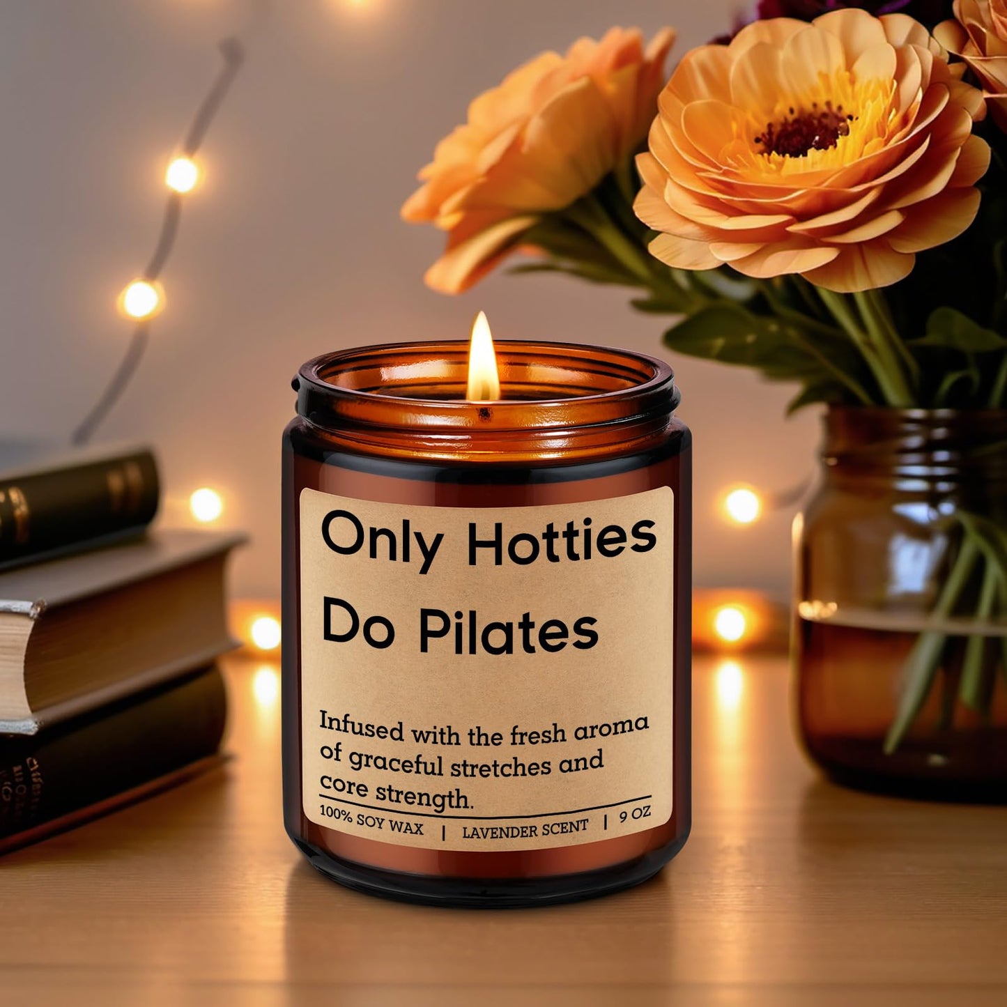 GSPY Scented Candle, Pilates Gifts for Women, Men - Gym, Workout, Fitness Gifts for Friend, Mom - Funny Mothers Day, Birthday, Appreciation Ideas for Pilates Instructor, Reformer, Studio, Lover, Girl