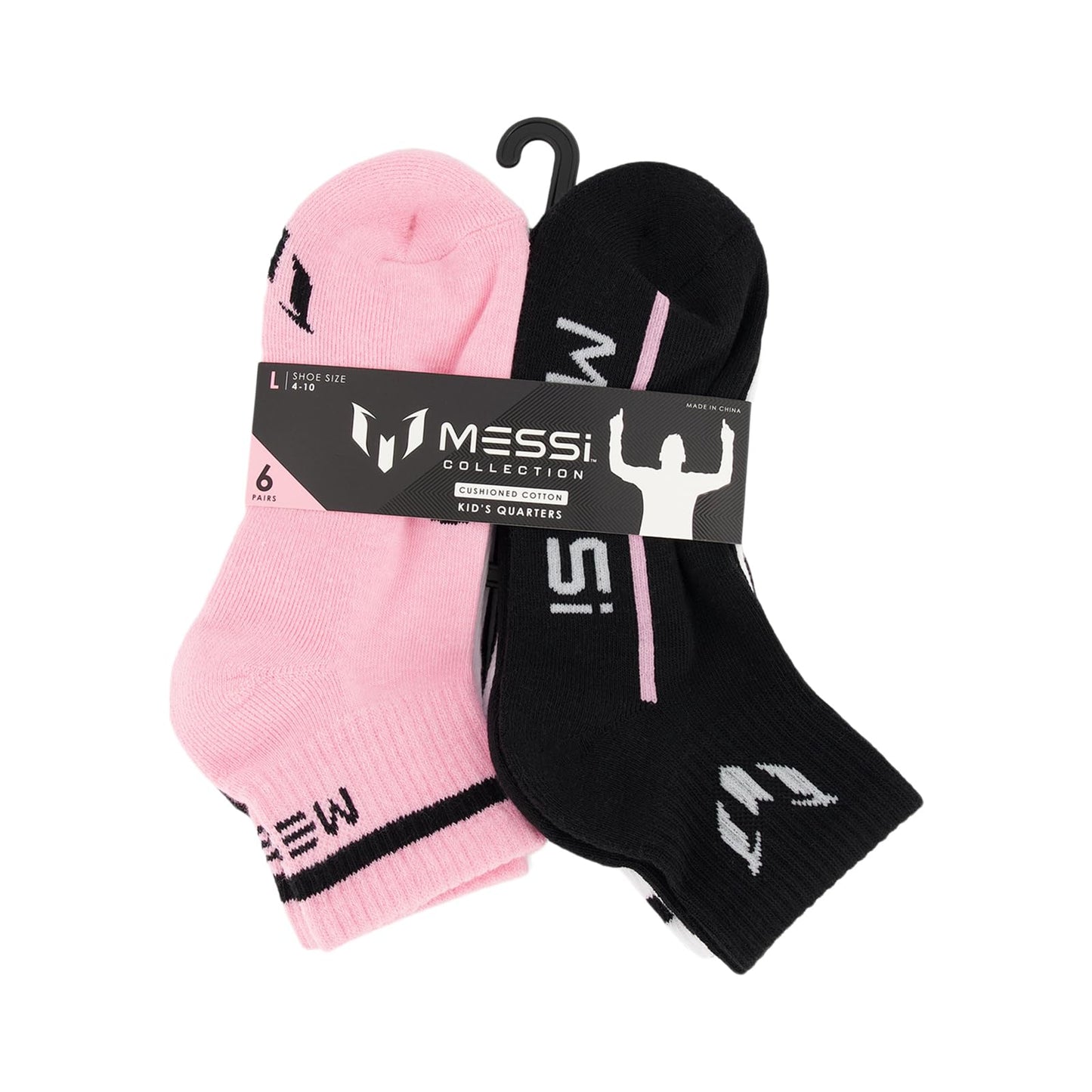 Messi Boys' Lifestyle Ankle Socks, 6-pack, Soft & Stretchy, Comfortable