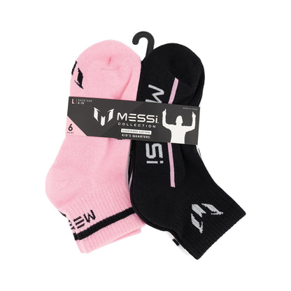 Messi Boys' Lifestyle Ankle Socks, 6-pack, Soft & Stretchy, Comfortable