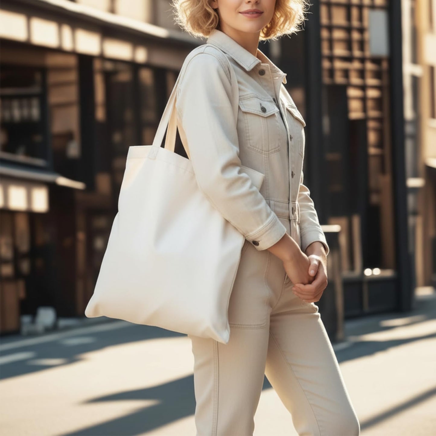1-200 Pack Available Premium Canvas Reusable Tote Gift Bags,Made of Natural Canvas with Handle,Work,DIY,Shopping(1 Pack)