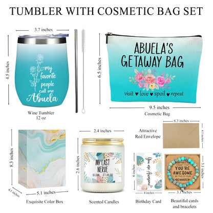 Abuela Grandma Gifts, Grandma Birthday Gifts, Funny Christmas Thank You Abuela Gift from Granddaughter for Women Female Grandmother Grandmom Nana Mimi Grammy Mothers Day Appreciation Gift Basket Set
