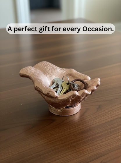 Copper Antique Caring Cupped Hands Shaped Decorative Hand Bowl-Cute Catch All Trinket Tray-Candy Dish Offering Stand-Home Decor Hand Jewellery Holder-Mother’s Day Birthday Christmas Gift