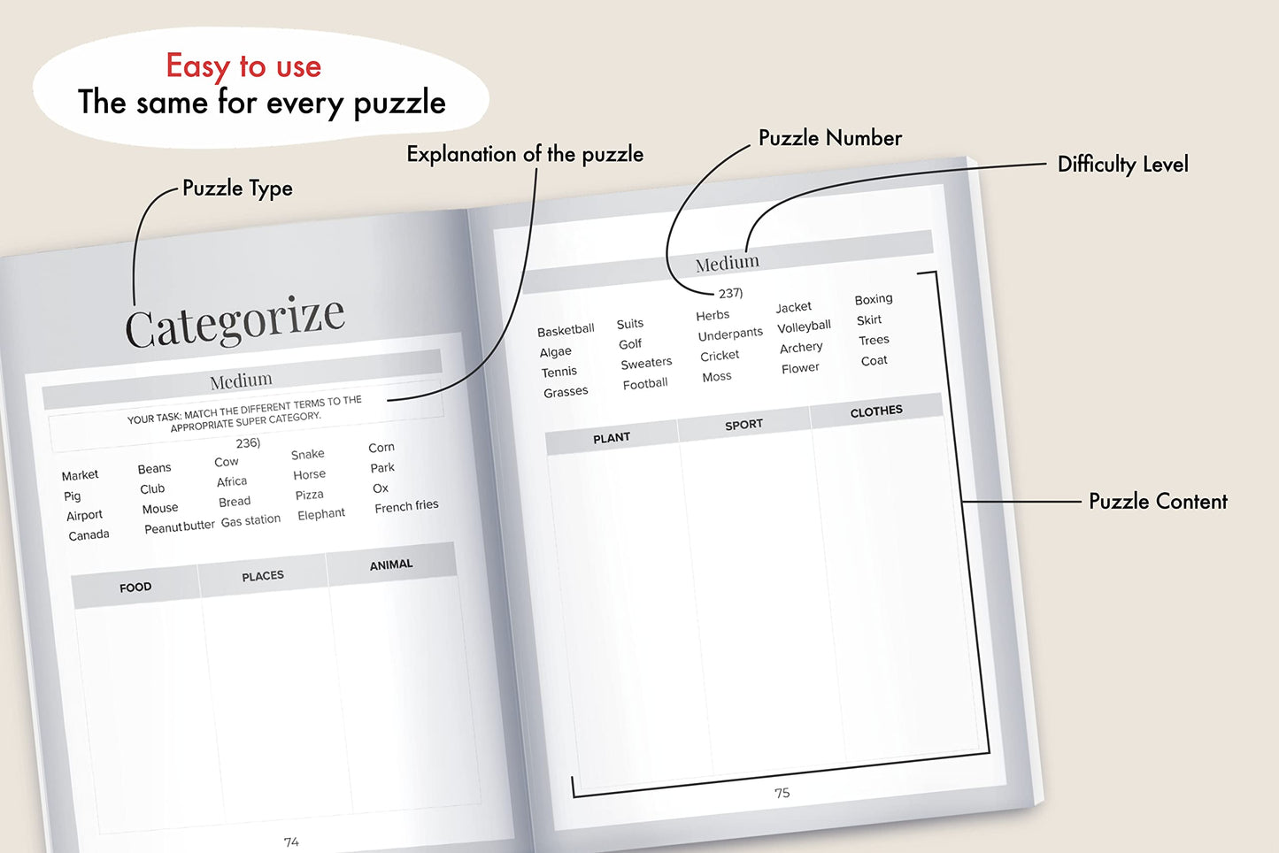 Memory Games for Seniors: A Large Print XXL Puzzle Activity Book with 501 Exciting and Funny Brain Exercises to Increase Cognitive Abilities