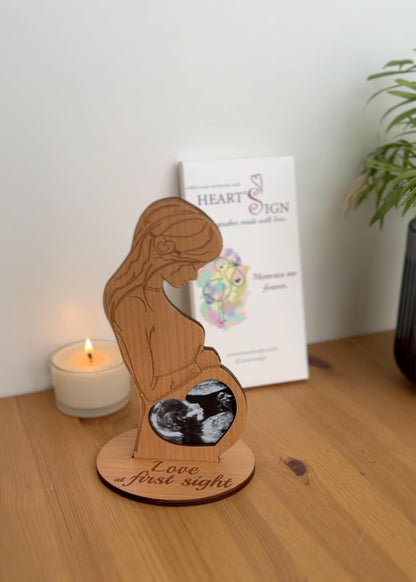 Heart's Sign Sonogram Photo Frame - Mothers Day Gifts for Expecting Moms | Pregnant Wife Gift From Husband | Gifts for Pregnant Women Mom to be