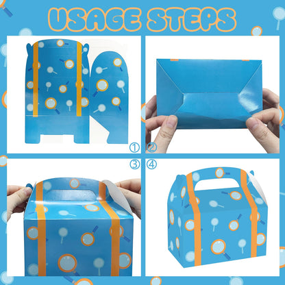 Zoketriton 24 Pack Orange Blue Party Favor Treat Boxes, Blue Orange Cartoon Print Party Goodie Candy Treat Present Boxes Recycled Party Favor Boxes for Birthday Party Supplies Decoration