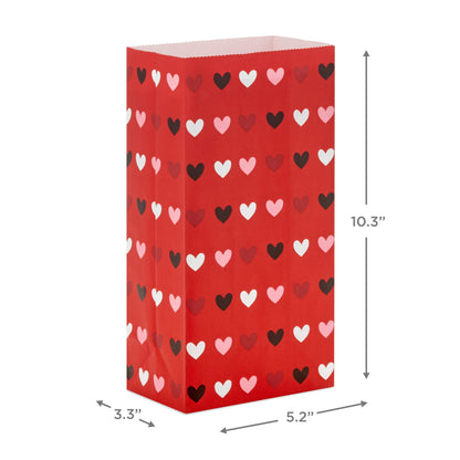 Hallmark Valentine's Day Paper Treat Sacks (30 Bags: Happy Valentine's Day, Hearts) for Classroom Parties, Valentines, Kids, Coworkers