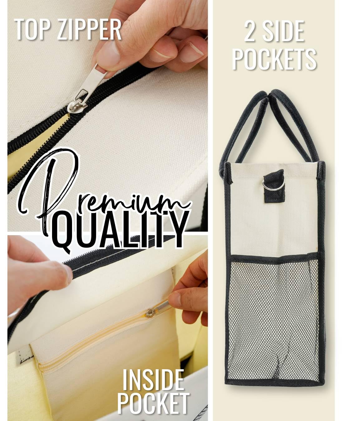 InnoBeta Sonographer Gifts Canvas Tote Bag with Top Zipper Closure and Shoulder Strap for Birthday, Mother's Day, Christmas
