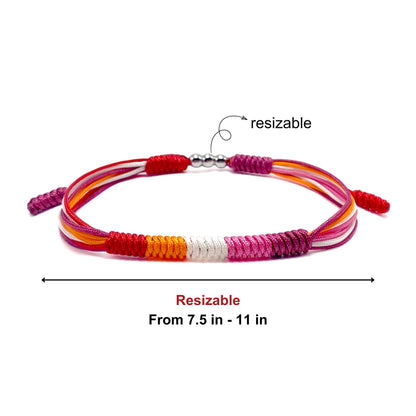 LAMIBEE LGBTQIA Pride, Bisexual, Pansexuality, Asexual, Lesbian, MLM Progress Flag Code Bracelet, Boho Style Rope Women Men Thread for Him Her, Pride Month