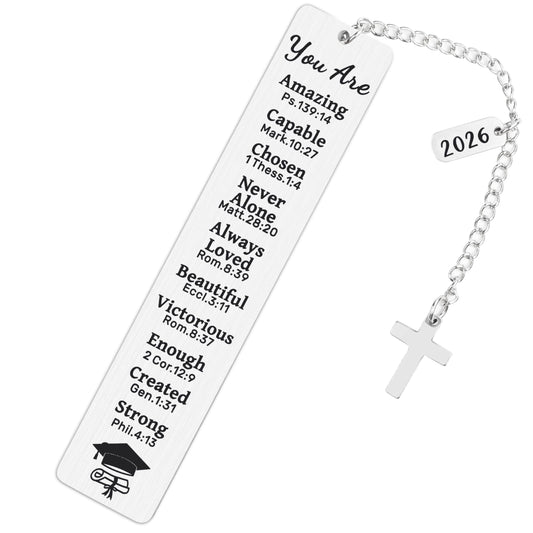 Graduation Gifts 2026 - Christian Bookmark Gift for Her Him First Communion Gifts Baptism and Confirmation 2026 Graduation Gift for Book Lovers High School College Girls Boys Master PHD