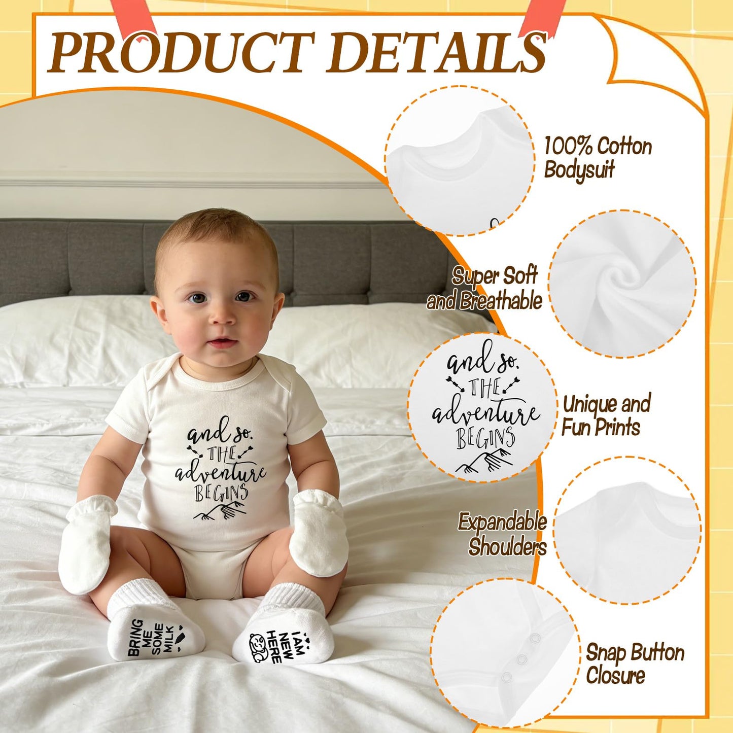 12 Pcs New Mom Gifts, New Parents Gifts for Couples, Gender Reveal, Expecting Parents to Be Baby Shower, Bear Mug, Decision Coin, Baby Socks, Bodysuit Set