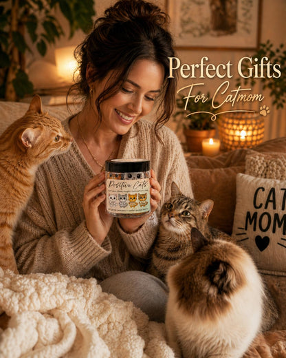 Miarita Positive Cats Jar – 60 Affirmation Cards for Anxiety & Self Care, Cat Mom Gifts For Women, Mothers Day Gifts For Cat Mom, Cat Themed Gift for Mom, Teens & Men, Kids, Coworkers