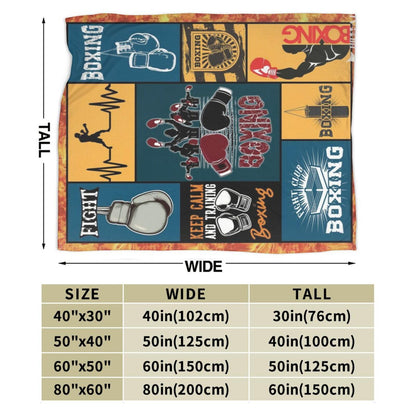 Boxing Blanket Super Soft Warm Boxing Sports Throw Blanket Gift for Men Women Boys Cozy Fluffy Plush Lightweight Flannel Gifts Fleece Blankets for Kids Adults 50"X40"