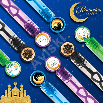 20Pcs Eid/Ramadan Mubarak Bubble Wands, Mini Bubble Wands for Eid Party Favors, Islamic Gift Toys for Girls Boys Kids Toddler Adults, Party Bag Stuffers Goodie Bag Filler, Classroom Prizes