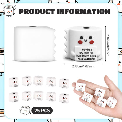 Gejoy 25 Pcs Mini Rubber Toilet Roll Toys Positive Gifts Mini Toilet Rolls Decorations and Encouragement Birthday Motivational Gifts for Colleague Staff Teacher