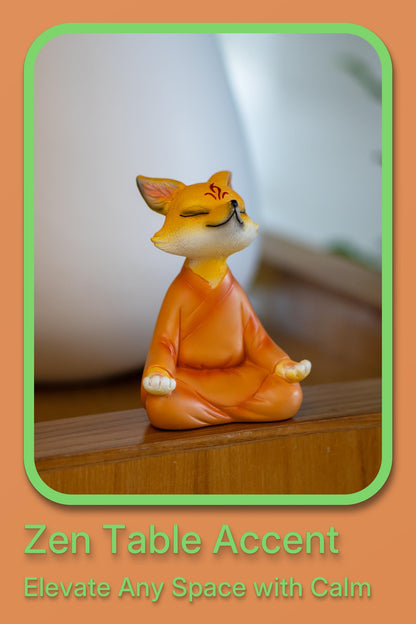Zen Fox Figurine, Meditating Fox Buddha Statue for Home Decor, Living Room, Yoga & Meditation Accent, Shelf, Table, Desk Decor, Outdoor Garden Decor, Gifts for Women