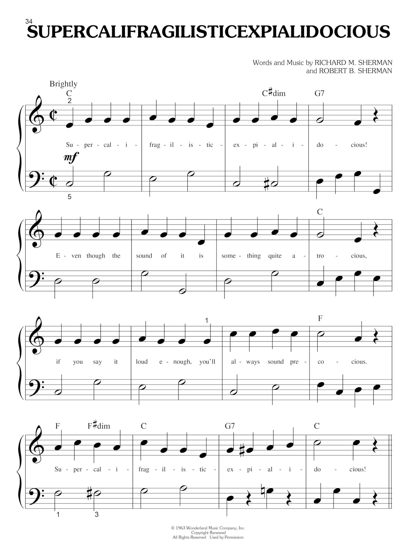 Mary Poppins – Big Note Piano Songbook | 11 Classic Songs from the Disney Movie with Easy Arrangements and Lyrics | Hal Leonard Sheet Music for Beginners and Advanced Players